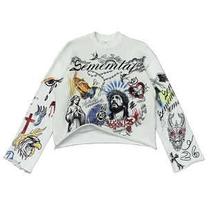 เสื้อยืดผู้ชายพิมพ์ลายขนาดใหญ่ สไตล์สตรีทแวร์ลำลอง แบบสั่งทำ - Product Image 1