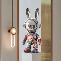 Ornements Lapin Spatial Luxe Léger, Statues d'Ours Électroplaquées, Artisanat en Résine, Ornement de Sol Haut de Gamme pour la Décoration Intérieure