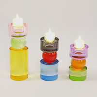 Bougeoirs lumineux en forme d'étoile en cristal, décoration créative pour la maison, vente en gros de verre élégant bon marché