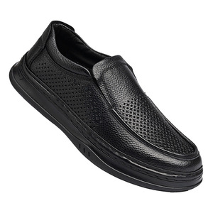 Mocassins en cuir véritable pour hommes, bout rond, à enfiler, respirants, chaussures décontractées d'été, semelle extérieure en caoutchouc, semelle intermédiaire en EVA - Product Image 4