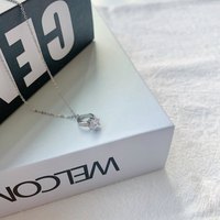 Nouveau bijou fin en argent Sterling 925, collier avec pendentif circulaire en zircon cubique, anneau de mariage creux pour femmes