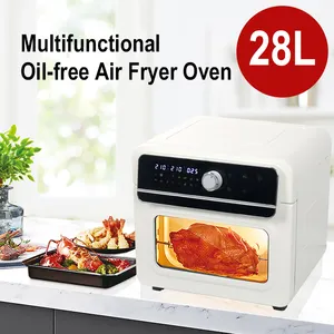 26L penggorengan udara multifungsi, peralatan dapur Toaster Oven multifungsi dengan tampilan LCD