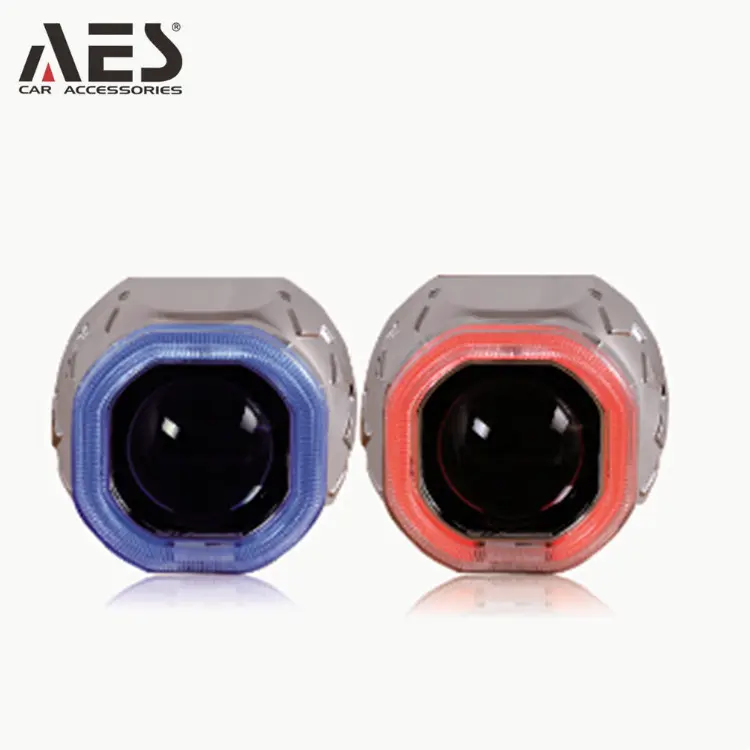 AES G5C H1 ثنائية جهاز عرض مزود بإضاءة زينون عدسة مع مزدوجة CCFL عيون الملاك و الزخرفية أكفان H4 H7 مصباح السيارة الأمامي
