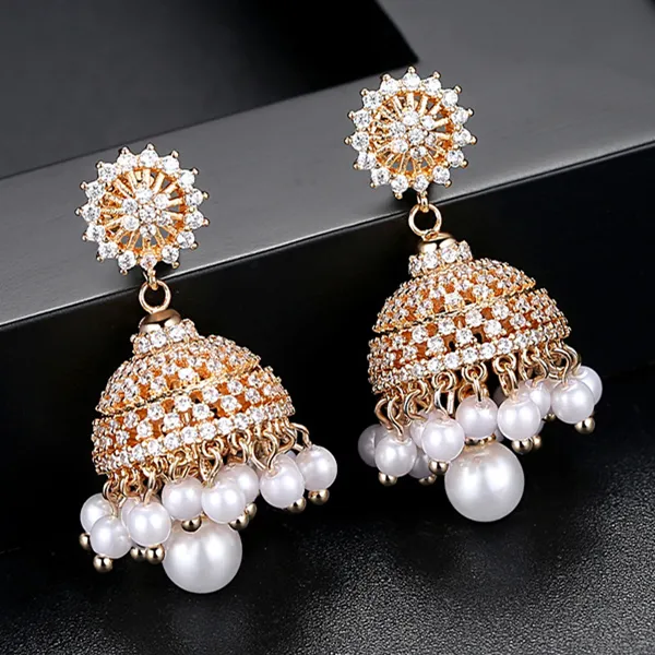 Dangling indian traditional earrings jumka earrings indian traditional women jumka earrings indian traditional