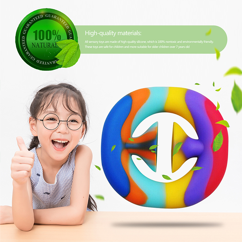 Amazon hot sale cheap rainbow color squeeze silicone fidget toy for adult kid