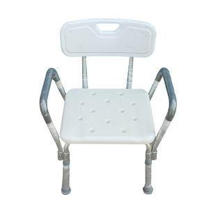 Shower Chair Adjustable Aluminum Alloy <b>Backrest</b> Armrests Bathroom Safety Equipment - Product Image 1