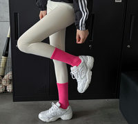 Chaussettes montantes côtelées pour femmes, épaisses, en tissu éponge, semelle rembourrée, colorées, unies, empilables, en coton doux, chaudes, pour le quotidien et les loisirs