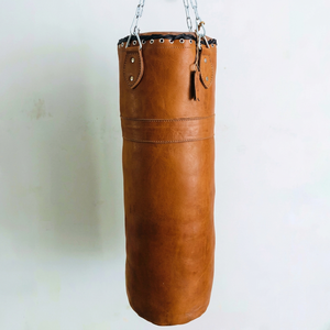 Saco de boxeo de cuero resistente con cremallera para colgar, para entrenamiento de MMA y gimnasio, con logotipo y tamaño personalizados - Product Image 1