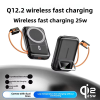 Batterie externe portable ultra-mince 25W Li-Polymère à charge rapide magnétique sans fil 10000mAh avec entrée USB Type-C et sortie DC, câble inclus