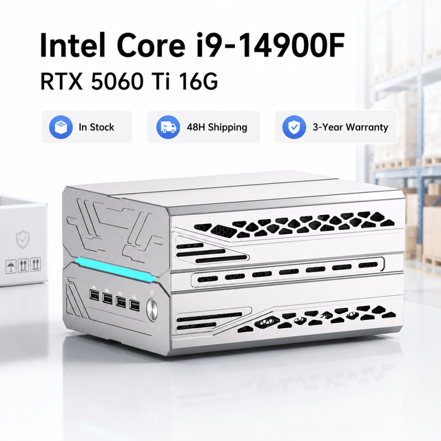 Compact Desktop PC Intel Core I9 I7 I5 RTX 5060 16G Mini Gaming PC With 5 Copper Heat Pipes and Dual Fan Cooling for Studios