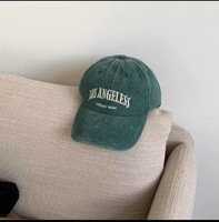 All-match Trendy Washed Grey Denim 6-Panel Sun Hat Instagram Street Style Gorra de béisbol Curved Brim Gold Copper Buckle Hombres Mujeres
