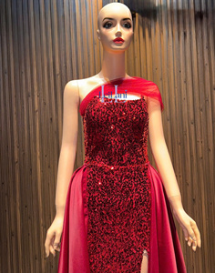 ชุดเดรสทรงกระบอกแขนกุดสำหรับผู้หญิง ดีไซน์หรูหรา ผ้าปักเลื่อมผสมผ้าไหม เหมาะสำหรับงานเลี้ยงตอนเย็น ชุดเดรสยาวจากเวียดนาม - Product Image 6