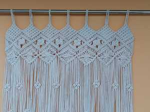 <b>White</b> Macrame Tassel Tapestry Woven Wall <b>Hanging</b> Decorative Curtain for Bedroom Living Room - Product Image 5