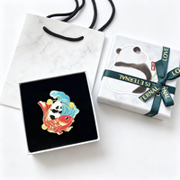 Magnétique de réfrigérateur en émail motif panda mignon, opéra chinois, danse du lion, voilier, coffret cadeau, décoration créative pour la maison, souvenir