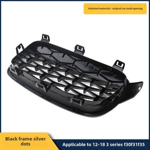 Nouvelle calandre style Gypsophila pour BMW Série 3 F30 F31 F35 (2012-2018), cadre noir, points argentés, en ABS, Z041 - Product Image 3