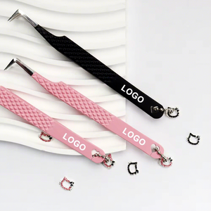 Pinzas de Precisión para Cejas con Punta Curva de Acero Inoxidable de Grado Médico, Mango Cómodo, Fabricante OEM para Depilación y Belleza - Product Image 1