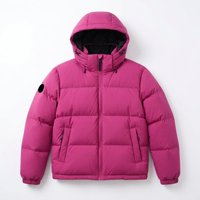 Blouson court d'hiver pour homme, à capuche, rembourré de duvet de canard, en velours, avec fermeture éclair, décontracté, design original, personnalisable, OEM, vente en gros