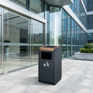 Poubelle de parc de haute qualité en acier inoxydable, poubelle extérieure à ouverture latérale, poubelle avec <span class=keywords><strong>cendrier</strong></span> latéral - Product Image 5