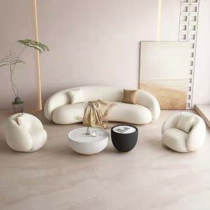 Muebles Foshan, <span class=keywords><strong>sofá</strong></span> seccional exuberante, nuevo diseño de calidad, <span class=keywords><strong>sofá</strong></span> moderno Modular para sala de estar, <span class=keywords><strong>sofá</strong></span> cómodo de tela redonda y curvada - Product Image 3