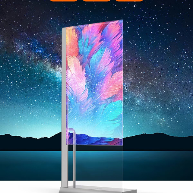 4K LED Holographic Transparent Screen, 90%+ High Transparency Ultra-Thin Flexible Glass Display, Naked-Eye 3D