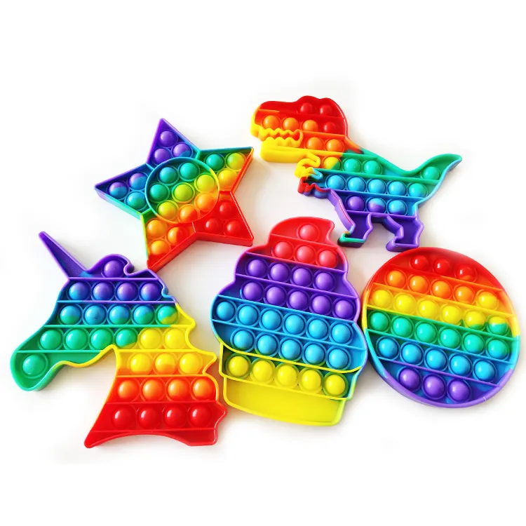 Радужные игрушки-антистресс с пузырьками, радужные игрушки-антистресс для аутистов, специальный снятие стресса