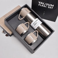 Ensemble Cadeau de Bouteille Isotherme Double Paroi en Acier Inoxydable Portable, avec Trois Couvercles, pour Export