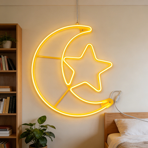 Lumière murale LED Ramadan, design lune et étoile, avec éclat chaud pour l'Aïd et la décoration de la maison islamique - Product Image 4