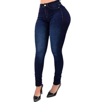Jean en denim taille haute skinny pour femme grande taille, en polyester/coton, avec fermeture éclair, pantalon crayon élastique, respirant et écologique