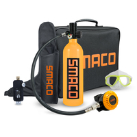 SMACO S400Plus CE – Équipement de plongée sous-marine professionnel en aluminium, mini-bouteille de plongée rechargeable de 1 litre de haute qualité