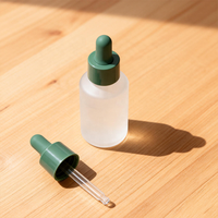 Flacon compte-gouttes en verre transparent de 10 ml avec pipette graduée, personnalisable avec logo, pour sérum, huile et soins de la peau