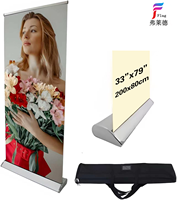 Bannière enroulable portable 200*80cm en alliage d'aluminium, papier photo, couleur personnalisée, légère, durable, imperméable pour les expositions