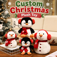 Peluche personnalisée pour bébé, pingouin de Noël, jouet en peluche doux, cadeau de Noël