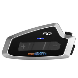 Fodsports FX2调频c型快速充电摩托车对讲机头盔蓝牙5.0耳机1000米摩托车防水蓝牙对讲机