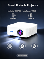 Nouveau projecteur de cinéma maison portable A6 Mini LCD LED 400 ANSI Lumens 1080P avec haut-parleur intégré, prise en charge 3D pour le divertissement à domicile