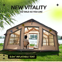 Tente pneumatique quatre saisons imperméable en Oxford de 8 mètres carrés, fabriquée en Chine, pour le camping de luxe en plein air, portable et idéale pour les voyages