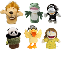 Boneka Tangan Bordir Super Lembut Realistis OEM, Mainan Boneka Penghibur Anak Usia Dini, Mainan Hewan Isi Dakron Pereda Stres