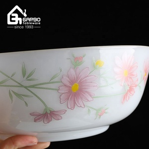 Garbo Factory 8.5 Inch Flower Decorative Jade Color Opal <strong>Glass</strong> <strong>Bowls</strong> glassware Dinner Salad <strong>Mixer</strong> <strong>Bowl</strong> for Eating - Product Image 6