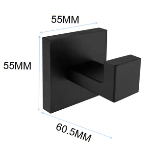 Nuovo design moderno nero opaco in acciaio inox 304 ganci per accappatoio porta carta igienica portasciugamani Set di accessori per il bagno - Product Image 5