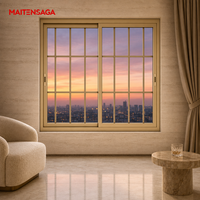 Fenêtre coulissante horizontale à deux panneaux en verre avec grille, options de couleur pour salon, chambre, villa