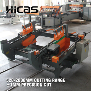 Scie à onglets double extrémité HICAS SF6021 520-2000mm, PLC Schneider, 2 moteurs 4kW, 16 coupes/min pour palettes, meubles et bois - Product Image 2