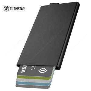 Ví Bật Lên 2023 Ví Rfid Tàng Hình Ví Đựng Thẻ Kim Loại Chống Cướp Cổng Porte Carte 5 Thẻ Cho Nam - Product Image 2