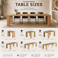 Table à manger transformable moderne de luxe ovale et rectangulaire, extensible et pliable, en bois massif, imperméable, faite à la main, pour 4-8-12 personnes