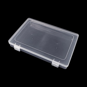 Transparent <b>Plastic</b> <b>Storage</b> Box 24x16x3.1cm Rectangular Covered Office Organizer Parts Container - Product Image 3