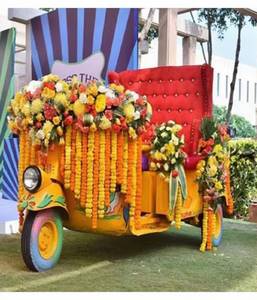 Rickshaw d'entrée de mariage en bois durable, élégant et créatif, pour mariés indiens, idéal pour les séances photo de mariage grandioses aux États-Unis - Product Image 1