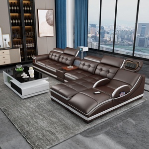 Sofa Set Đồ Nội Thất Phòng Khách Sang Trọng Da Sofa Kết Hợp Thời Trang Mới L Hình Dạng Thông Minh Massage Couch Phật Sơn Nguồn Nhà Máy - Product Image 5