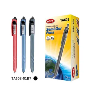 قلم BEIFA TA603 0.5mm ST طرف الصحافة النسائي كتابة انسيابية موحدة تفريغ سريع الجفاف بسعر المصنع قابل للتخصيص قلم شبه جل