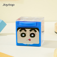 Boîte de rangement de papeterie carrée miniature Joytop avec logo personnalisé, organisateur de bureau pour enfants de maternelle, étui de rangement de dessins animés Shin-chan, vente en gros