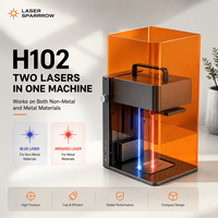 Laser Sparrow H102 Dual Laser 10W 2W Dioda Inframerah Pengukir Satu Tombol untuk Kulit Logam Kayu Perhiasan
