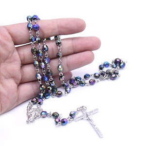 Chapelet catholique en cristal, 7 pièces, collier avec croix, religieux, dans la communion, pour prière Promotion - Product Image 3