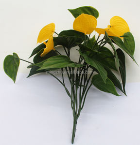 Feuilles artificielles rouges de faux Anthurium en PE <span class=keywords><strong>pour</strong></span> jardin vertical intérieur/extérieur, bouquet, utilisation par les paysagistes, fleurs, herbes, arbustes - Product Image 2